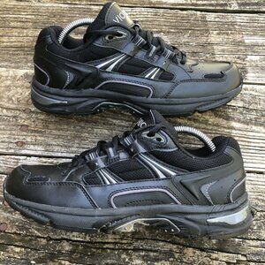 Vionic Women’s Classic Walker Black Leather Active Motion Walking‎ Shoes Size 8.